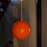 Orange opaline ball suspension 1970