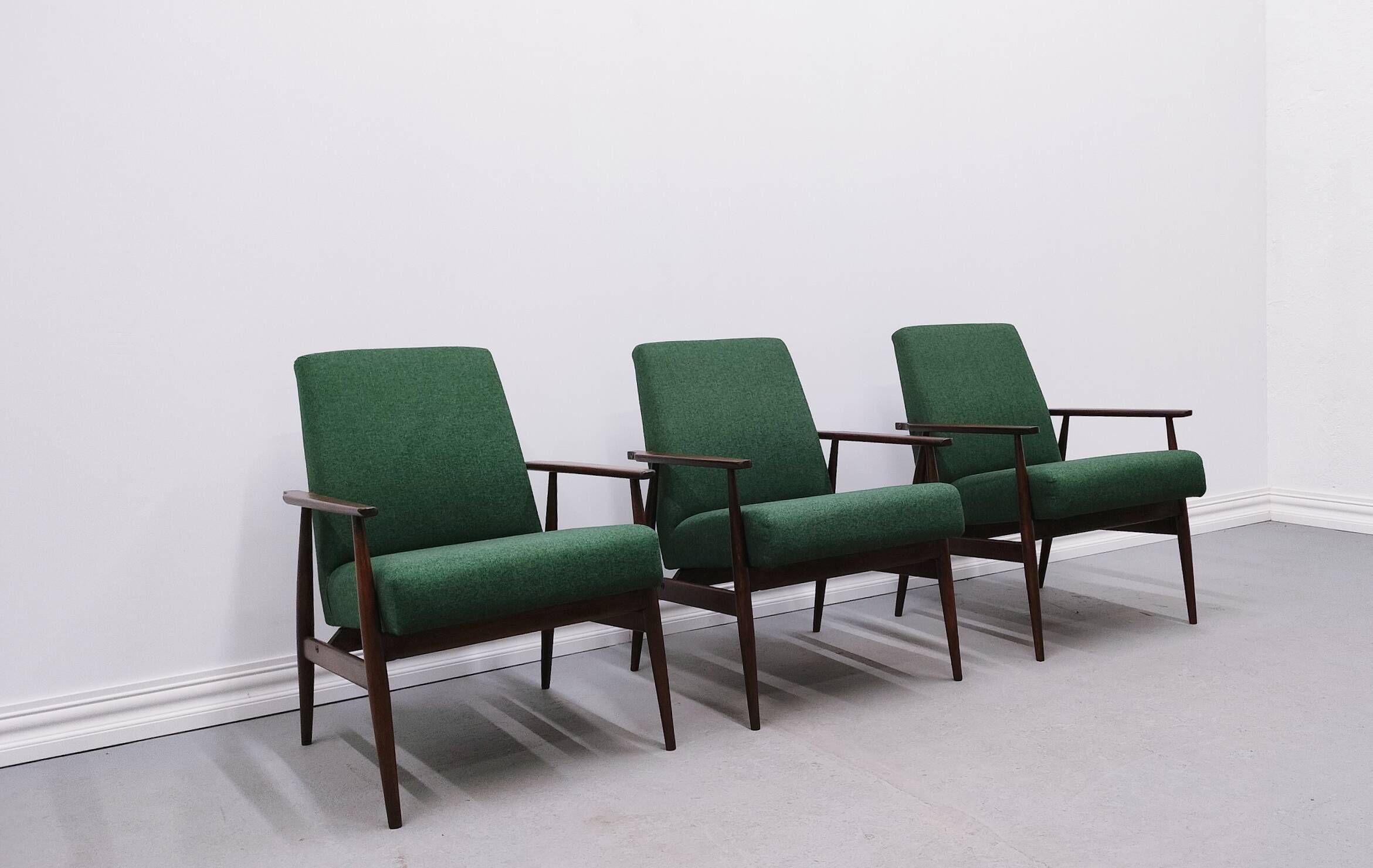 1960 Henryk Lis Mid Century Armchair in Green Tweed