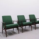 1960 Henryk Lis Mid Century Armchair in Green Tweed