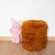 Pouf chest, Pelfran moumoute orange