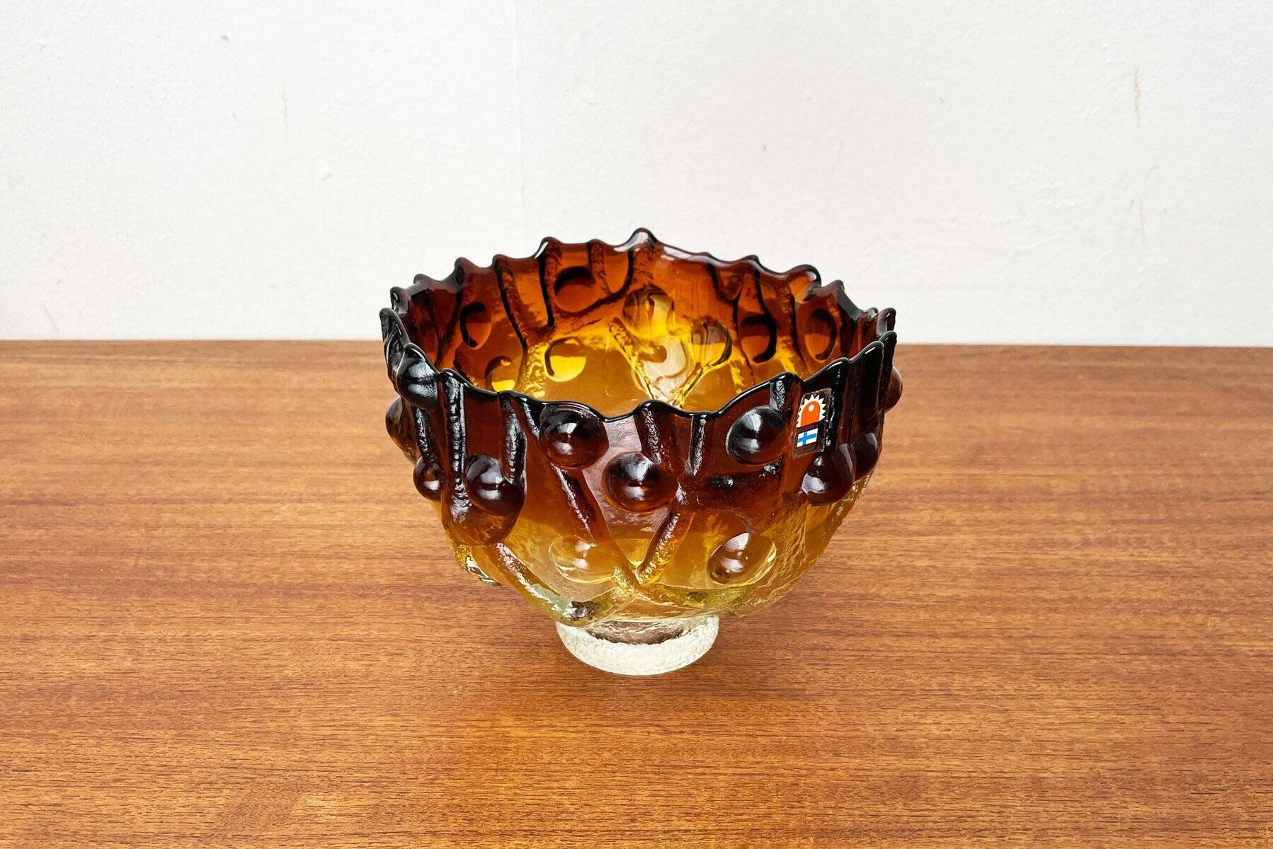 Mid-Century Modern Art Glass Tree Bowl by Kai Blomqvist for Kumela, Finland, 1960s