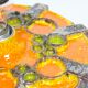 Vintage 1970s ceramic 'Fat Lava' style wall light by Hustadt Leuchten