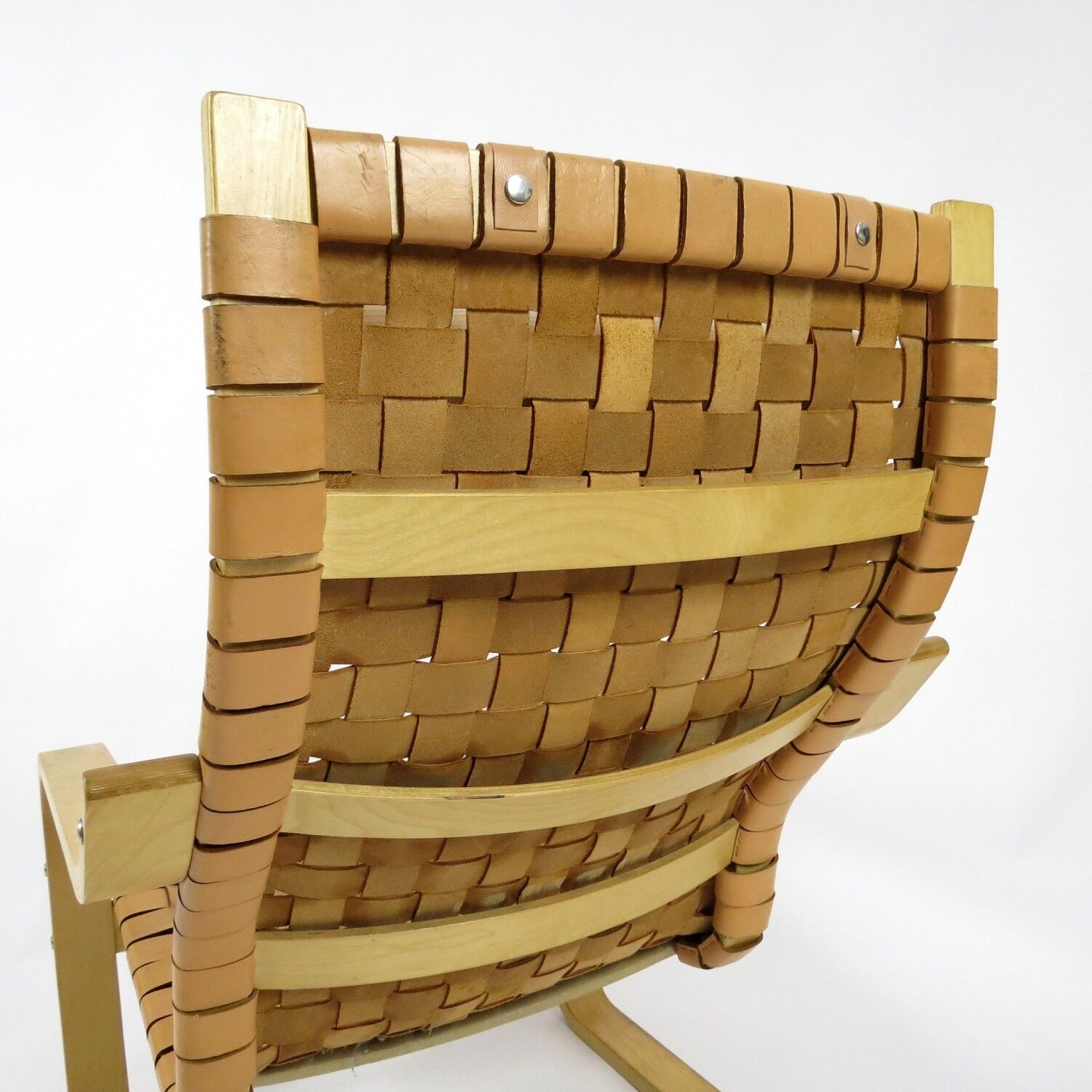 Leather and beechwood armchair by Noboru Nakamura for Ikea, 1990s