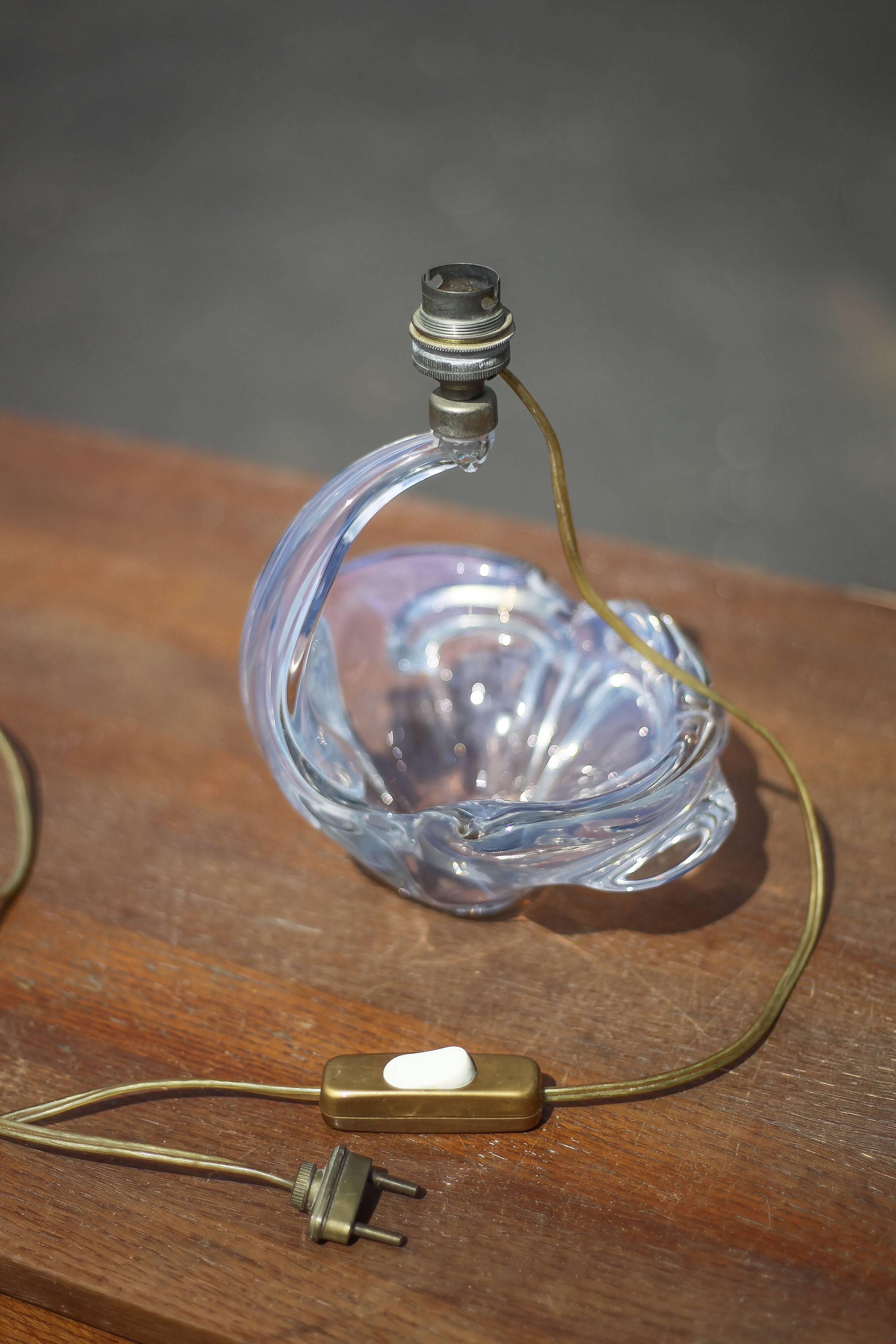 vintage crystal lamp, opalescent lamp base, bedside lamp, crystal table lamp, decoration