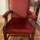 fauteuil de bureau en acajou et velours rouge