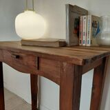 Old solid wood console - drawer - curved line - chic country style