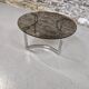 Table basse design Paul Legeard verre fumé et chrome