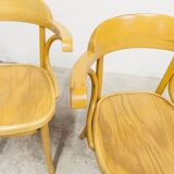 Set of 4 bistro chairs with armrests 1960