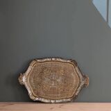Plateau florentin doré et blanc – 49 x 33 cm
