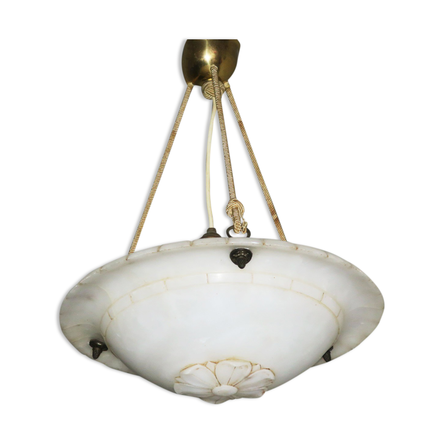 Alabaster pendant ceiling light, 1920