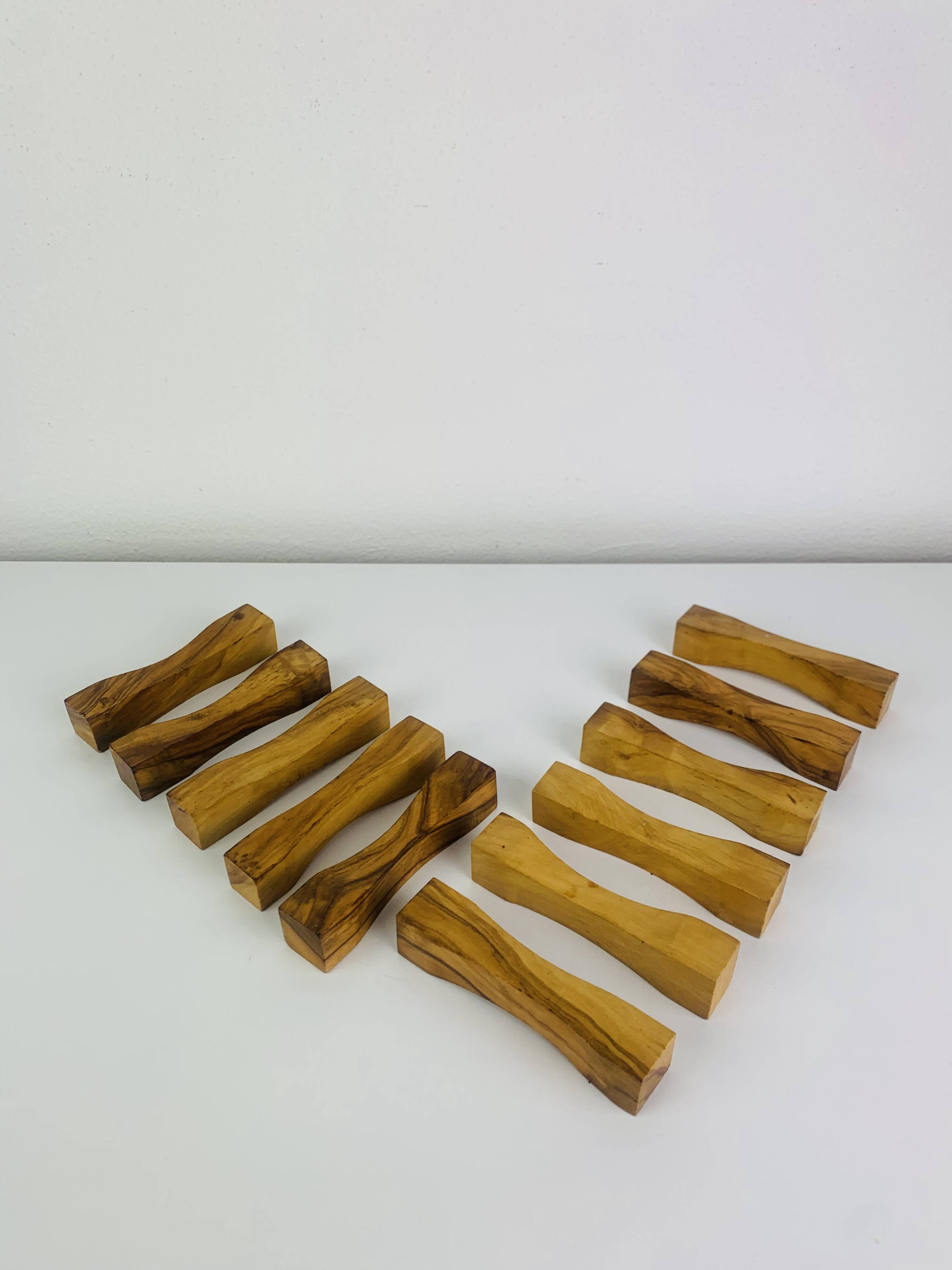 11 vintage olive wood knife holders
