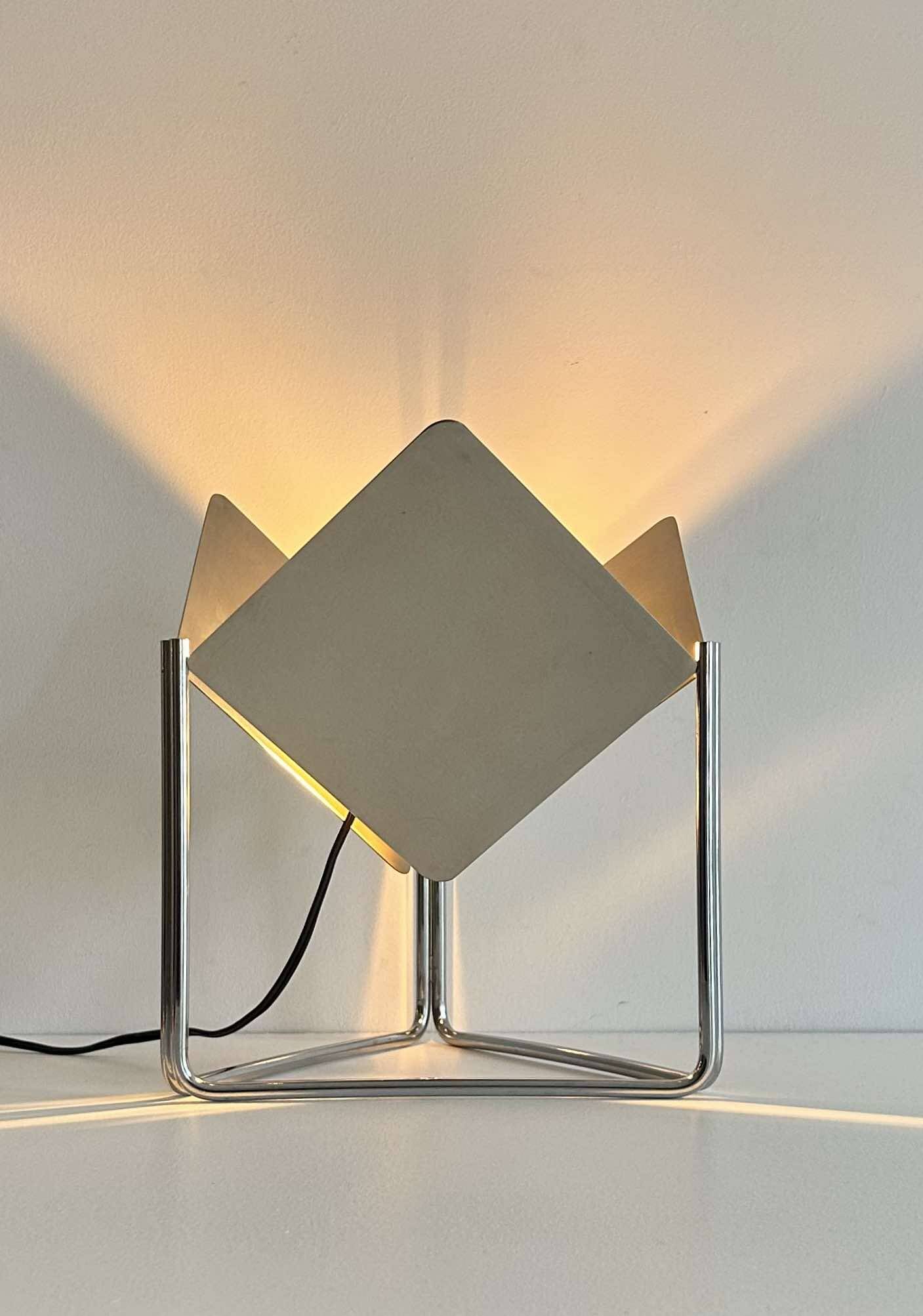 Vintage adjustable table lamp in chromed metal, France 1970