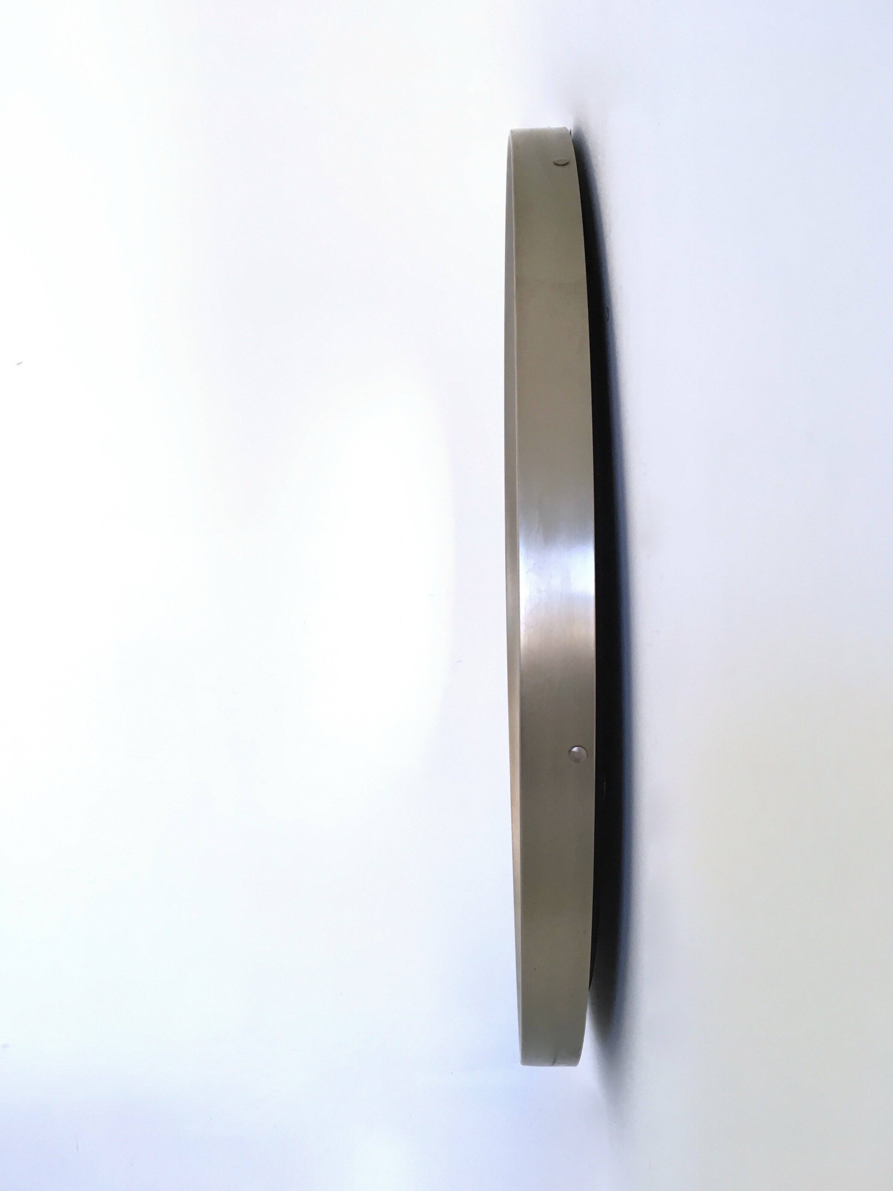 Round Mirror by Sergio Mazza for Artemide with Steel Frame, Italy