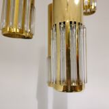 Vintage brass cascading chandelier, 1970s