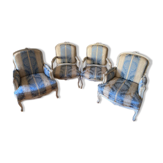 4 fauteuils de style Louis XV