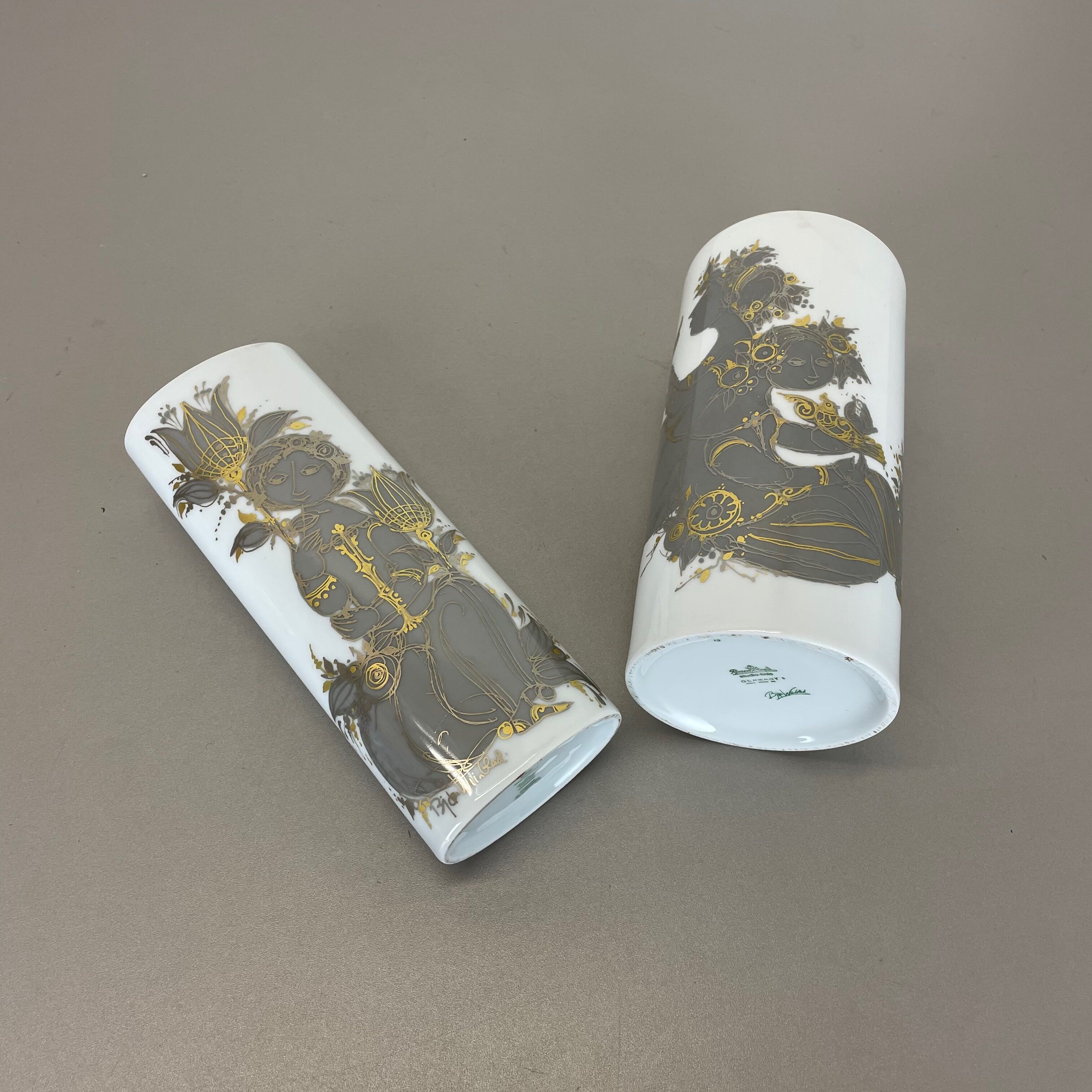 Set of 2 Porcelain Vase by Björn Wiinblad for Rosenthal Studio Line Germany 1970