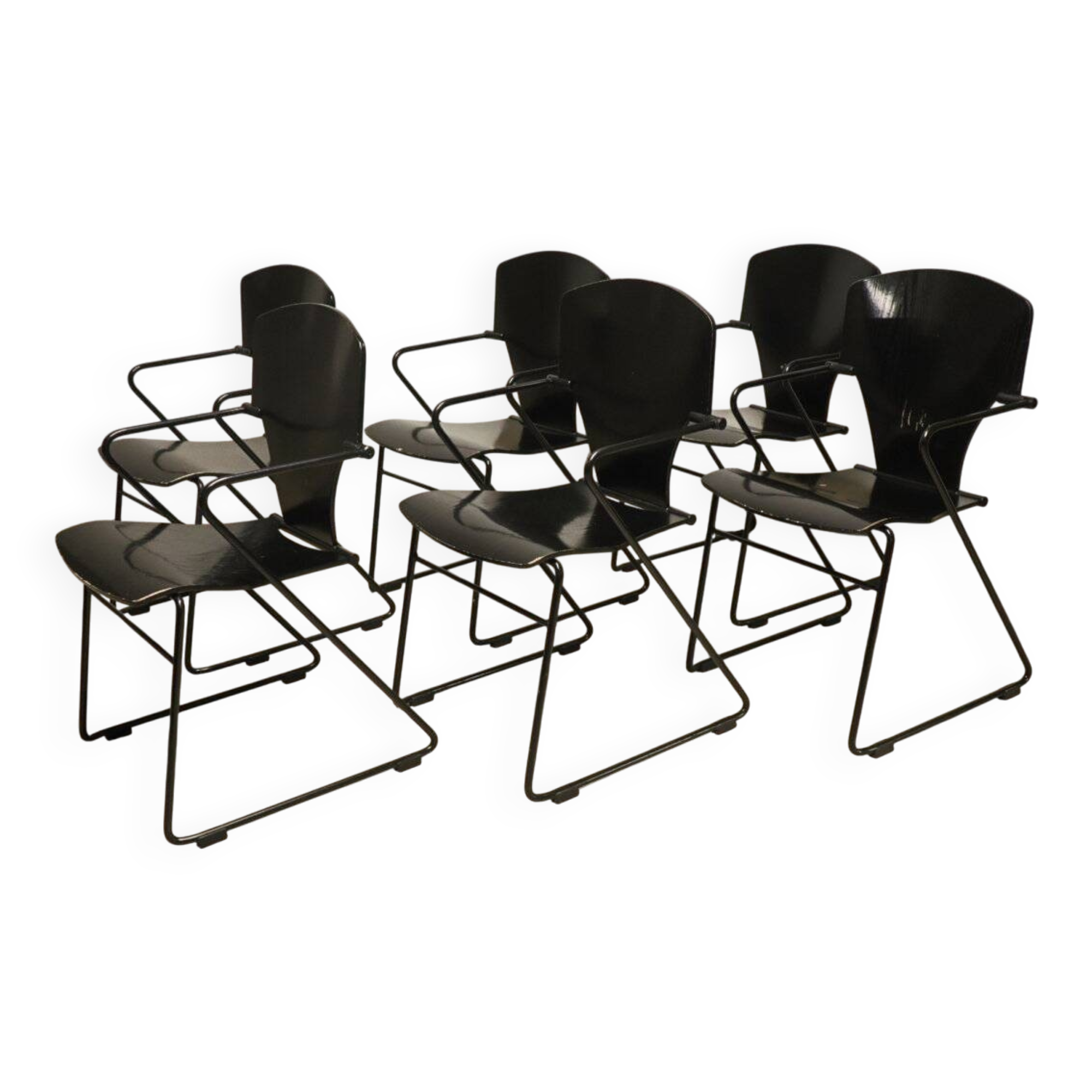 Série de 6 chaises EGOA 300 par Josep Mora - 1980