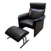 COR leather armchair with footstool