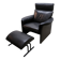 Fauteuil en cuir COR avec repose-pieds