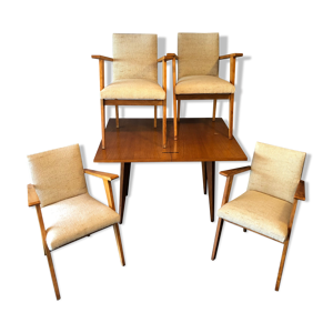table de jeu portefeuille et ses 4 fauteuils bridge