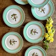 Lot de 8 assiettes à dessert vintage décors d'oiseaux