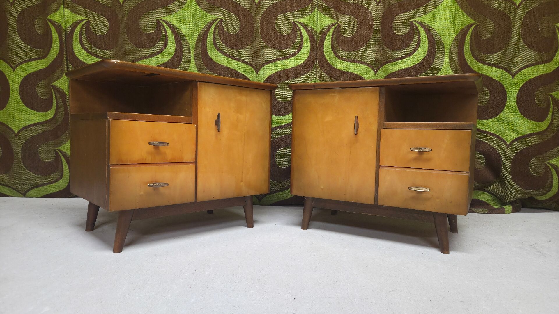 Pair of vintage bedside tables from the 1960s.