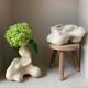 Vase grès blanc forme organique