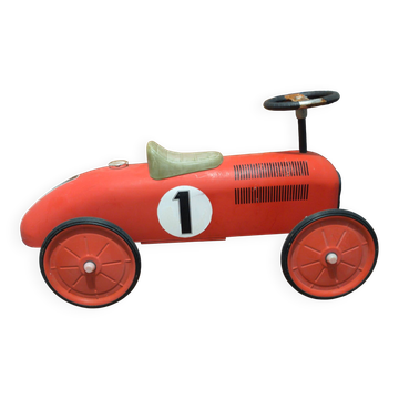 Vintage No. 1 Red Metal Racing Car Carrier - Car