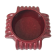 Ashtray red enamelled ceramics in geometric design and the 1950s vintage