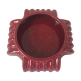 Ashtray red enamelled ceramics in geometric design and the 1950s vintage