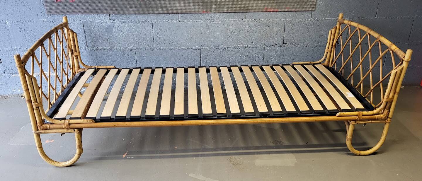 Vintage rattan bed