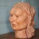 Sculpture signed Doloire, terracotta sculpture, woman's head sculpture, collection, interior decoration.
