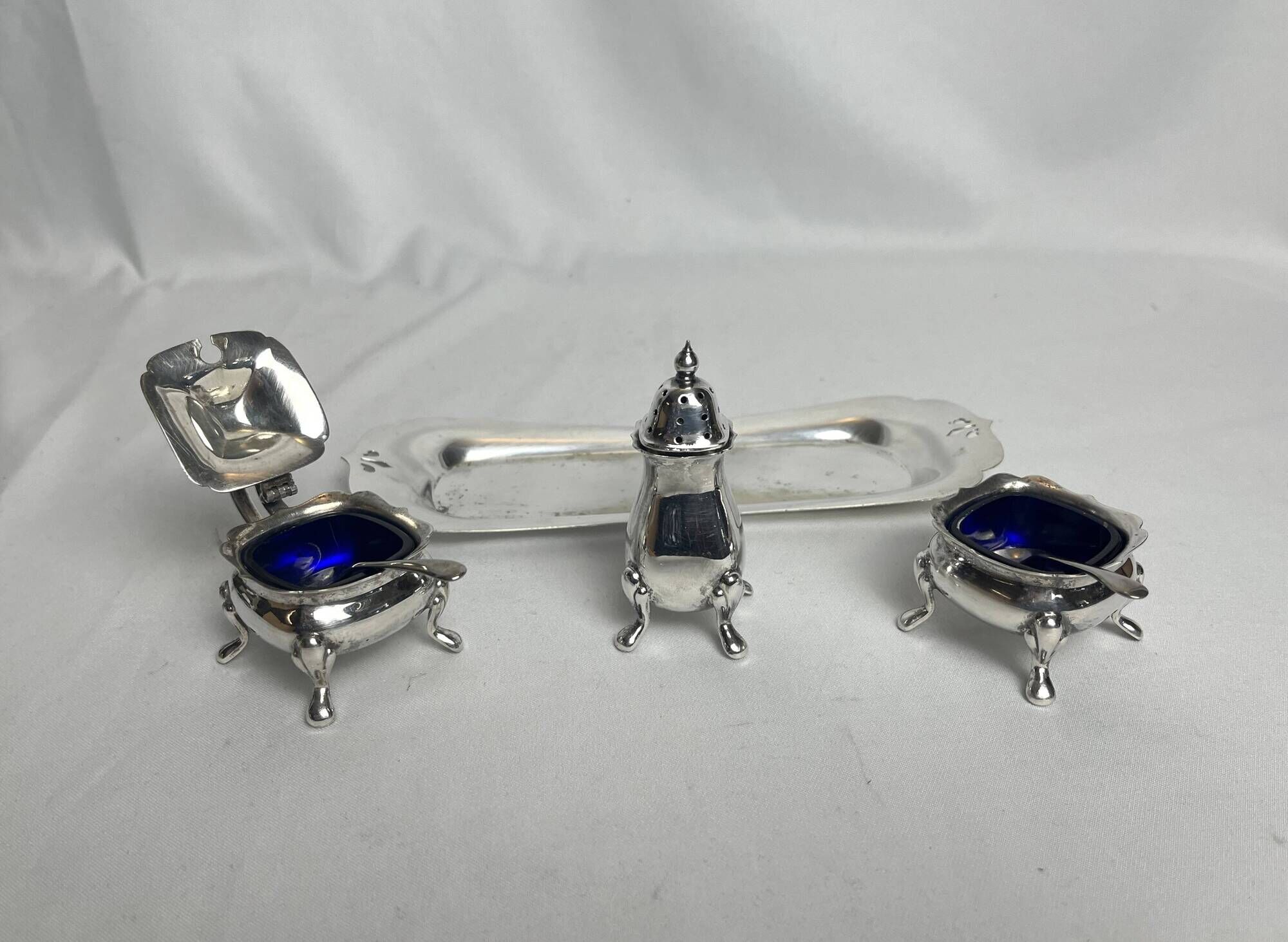 Tableware, 3-piece server silver-plated tray early 20th century