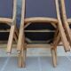 6 High-back chairs in high-quality, plush solid wood with brown faux leather