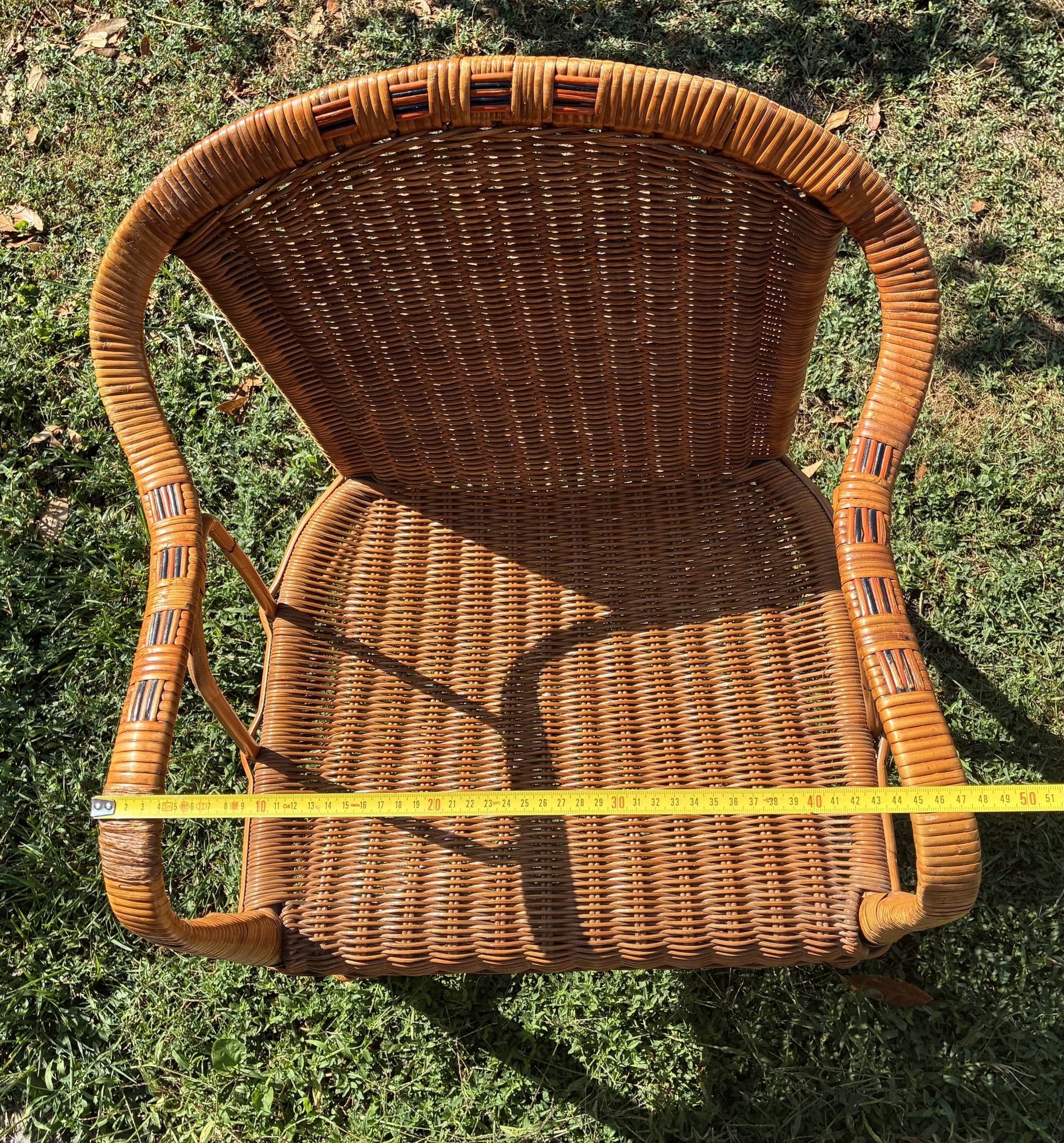 Vintage rattan colonial lounge chair