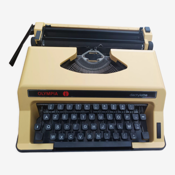 Machine à écrire olympia dactylette jaune paille
