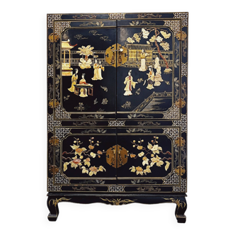 Chinese Bridal Cabinet with Soapstone