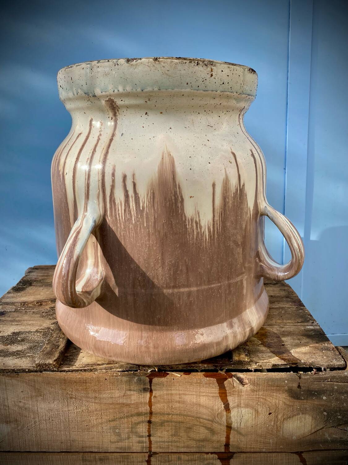 Varnished terracotta jar