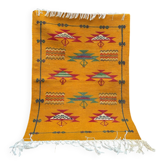 Moroccan wool handwoven rug – Small tribal Berber rug