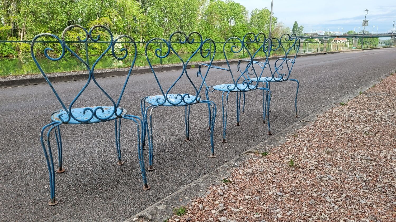 Old wrought iron garden furniture