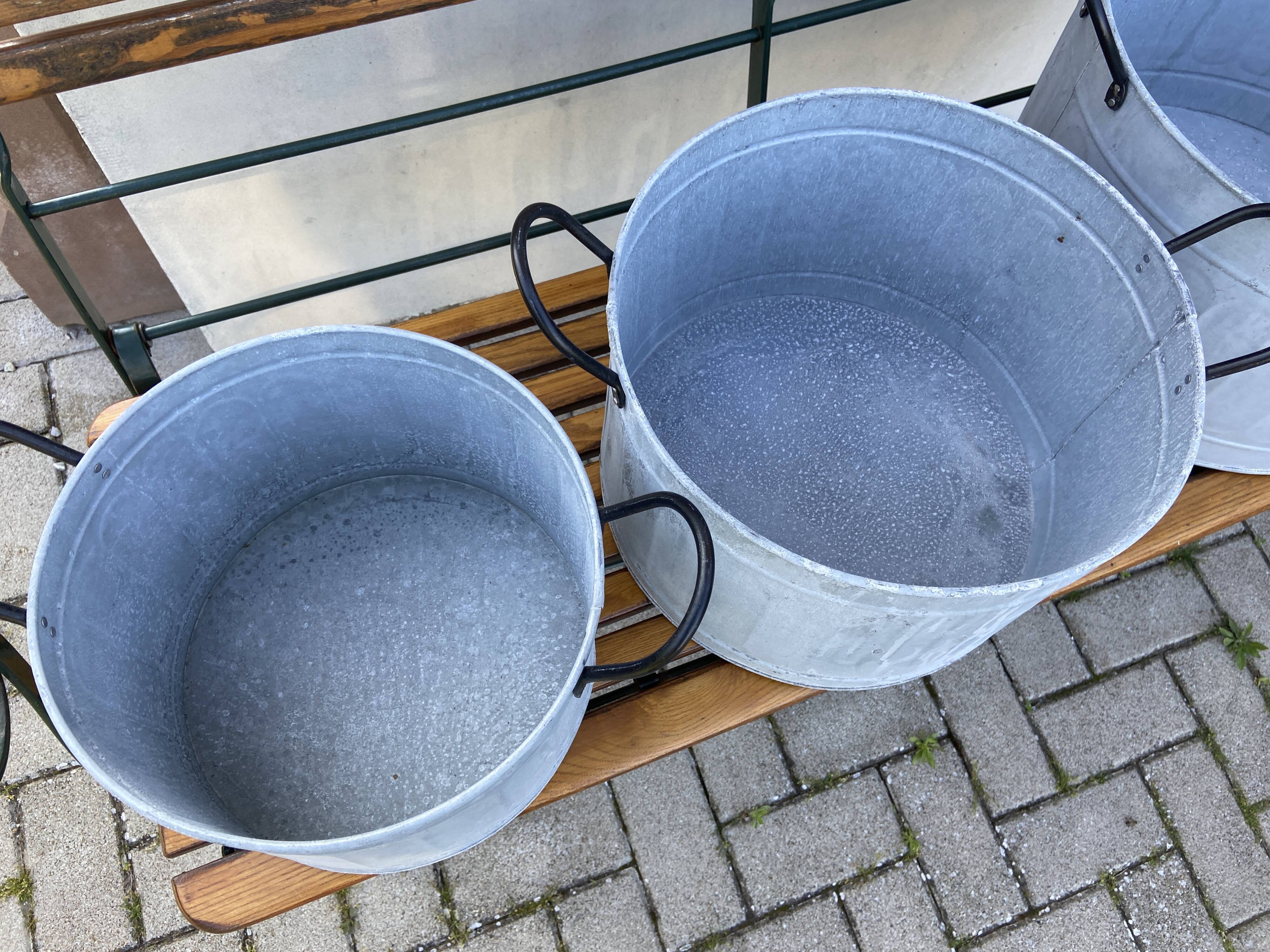 Set of 3 zinc basins