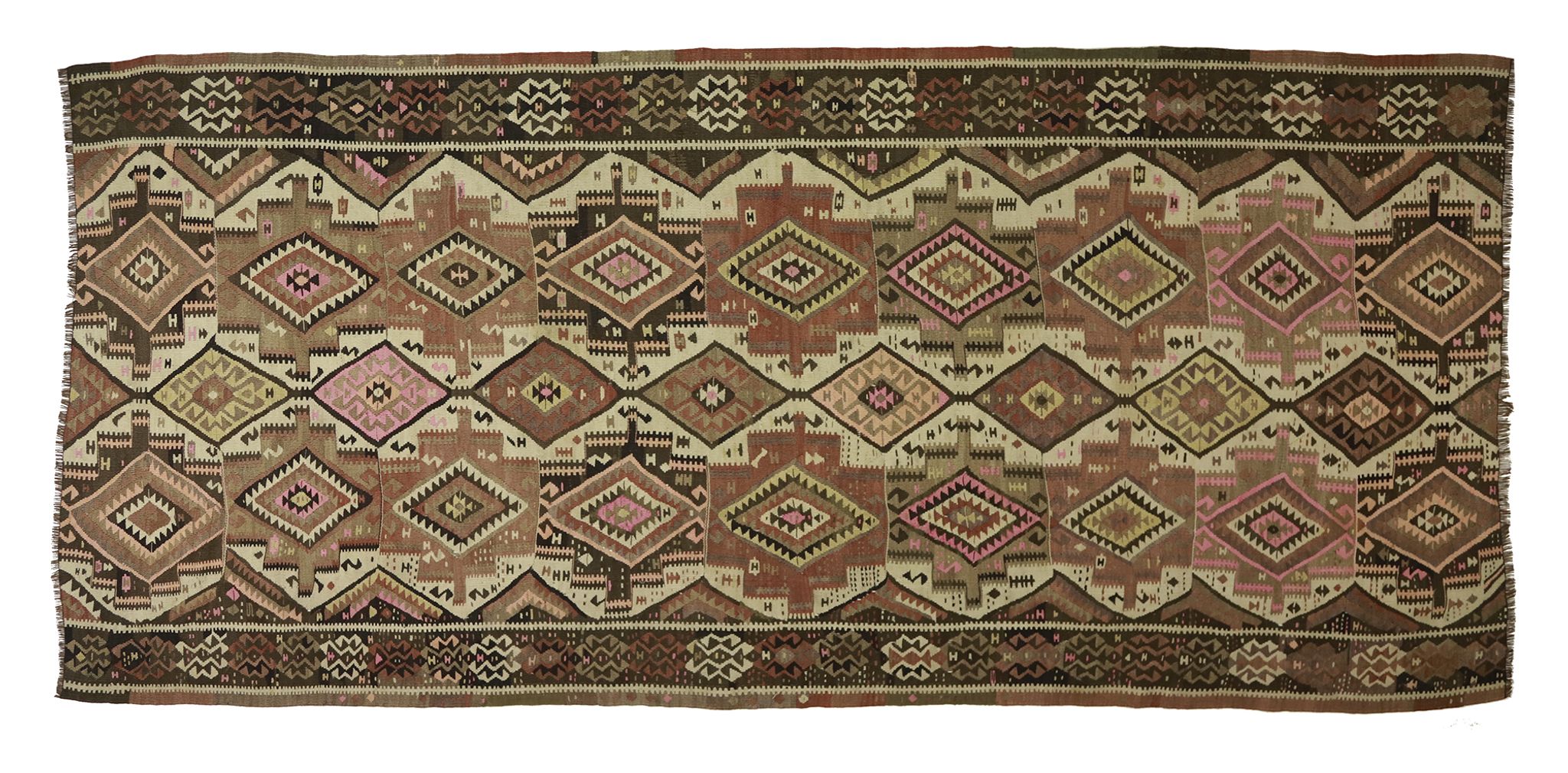 Anatolian handmade kilim rug 360 cm x 168 cm