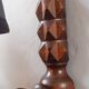 Pair of 60s Brutalist wall lights in varnished wood