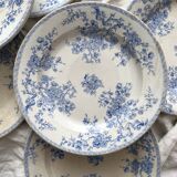 8 flat ironstone plates “Fleurette” Gien