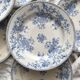 8 flat ironstone plates “Fleurette” Gien