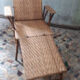 Chaise longue rotin vintage