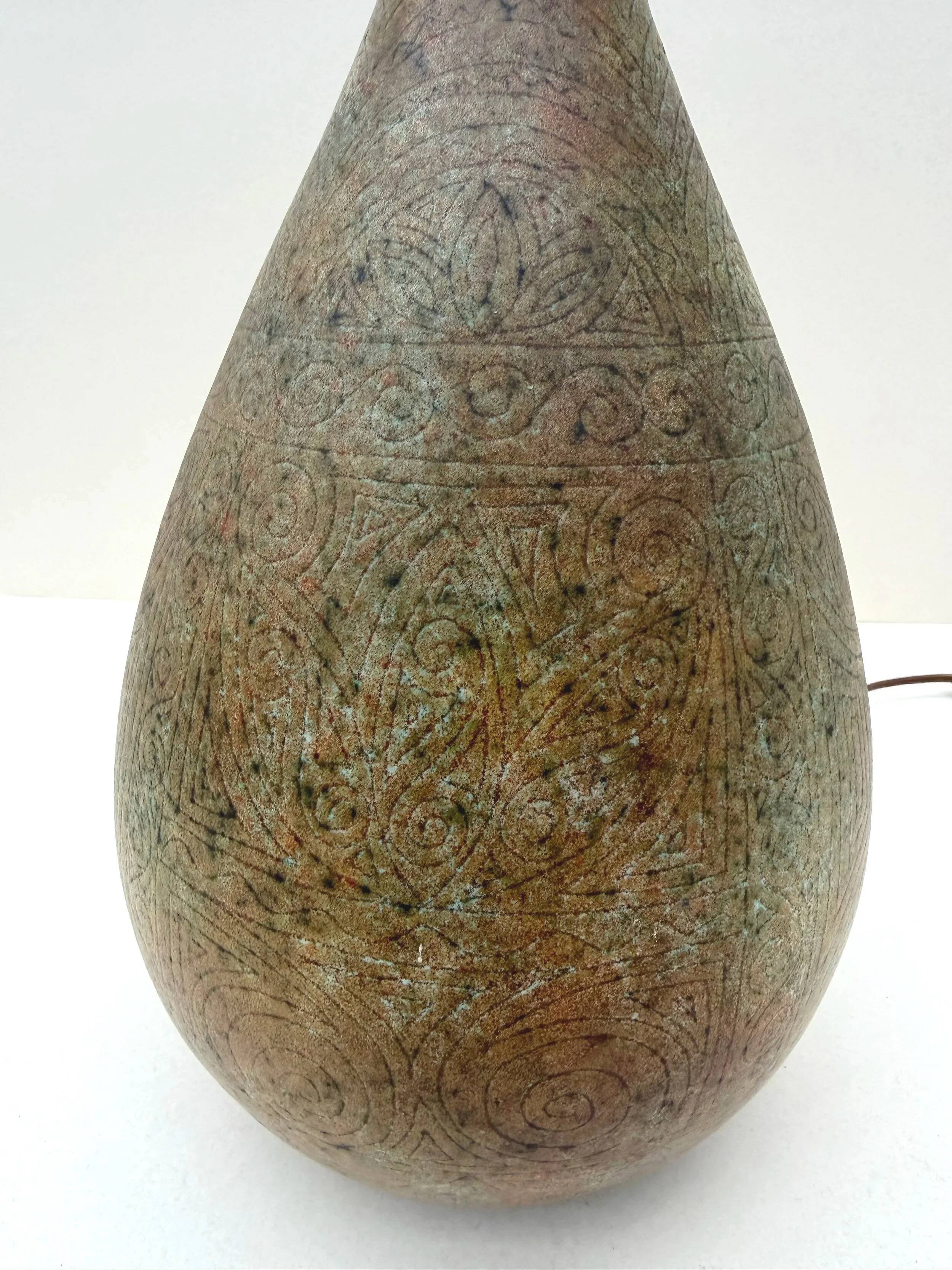 Ceramic lamp base by LA GRANGE AU POTIER, France 1960
