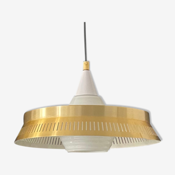 Suspension danoise laiton et opaline, Scandinave 1960