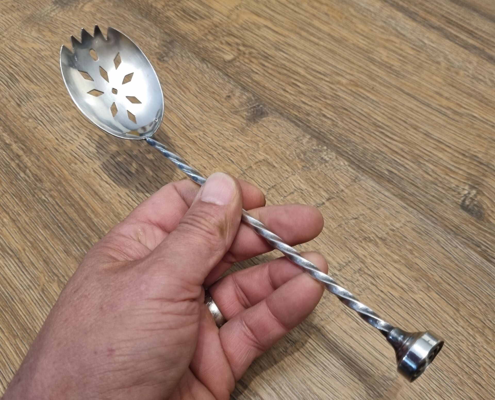 Silver ice spoon