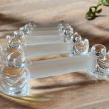 12 Art Deco frosted glass animal knife rests 1930